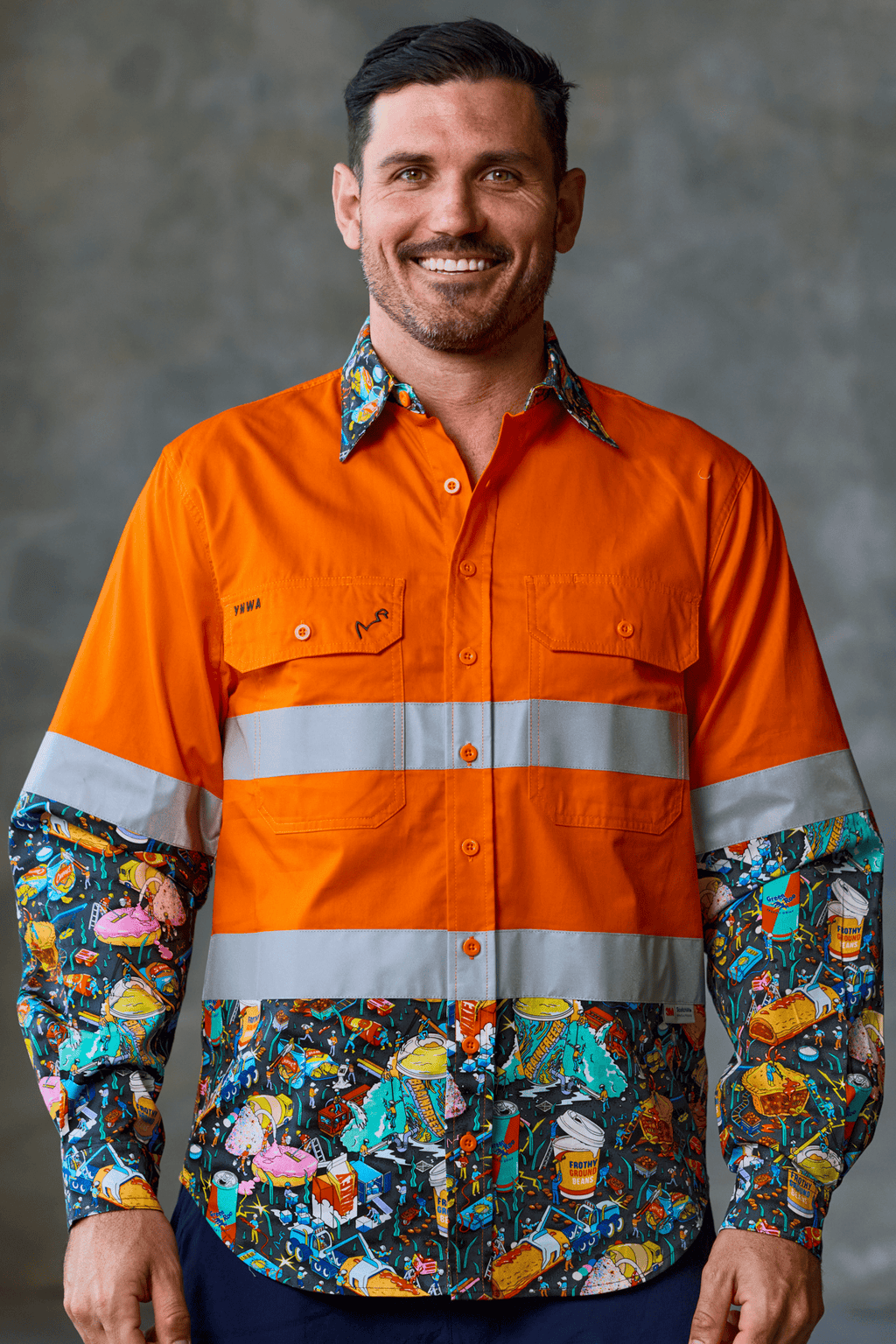 Men's Servo Nation Army Orange Day/Night Hi Vis Work Shirt