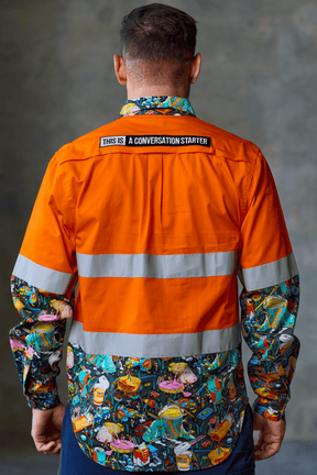 TradeMutt Workshirt Men's Servo Nation Army Orange Day/Night Hi Vis Work Shirt Men's Servo Nation Army Orange Day/Night Hi Vis Work Shirt