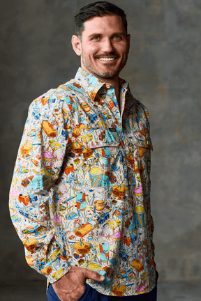 TradeMutt Workshirt Men's Servo Nation Army Half Button Work Shirt - Light Edition Men's Servo Nation Army Half Button Work Shirt - Light Edition
