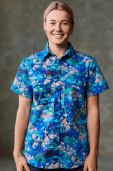 TradeMutt Workshirt Women's Walkin on a Dream Womens Short Sleeve Work Shirt Women's Walkin on a Dream Womens Short Sleeve Work Shirt