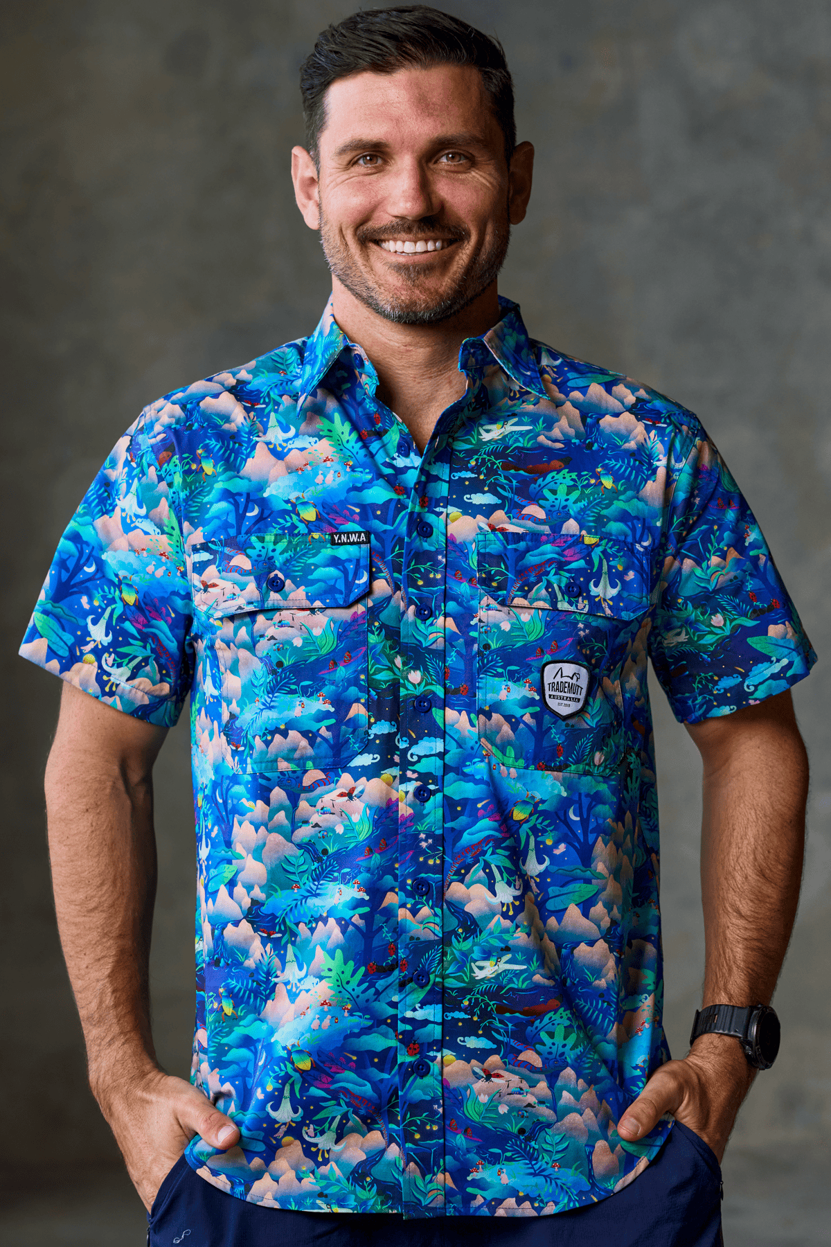 TradeMutt Workshirt Men's Walkin on a Dream Short Sleeve Work Shirt Men's Walkin on a Dream Short Sleeve Work Shirt