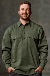 TradeMutt Workshirt Men's That's Livin Barry Undercover Mutter Half Button Workshirt Men's That's Livin Barry Undercover Mutter Half Button Workshirt