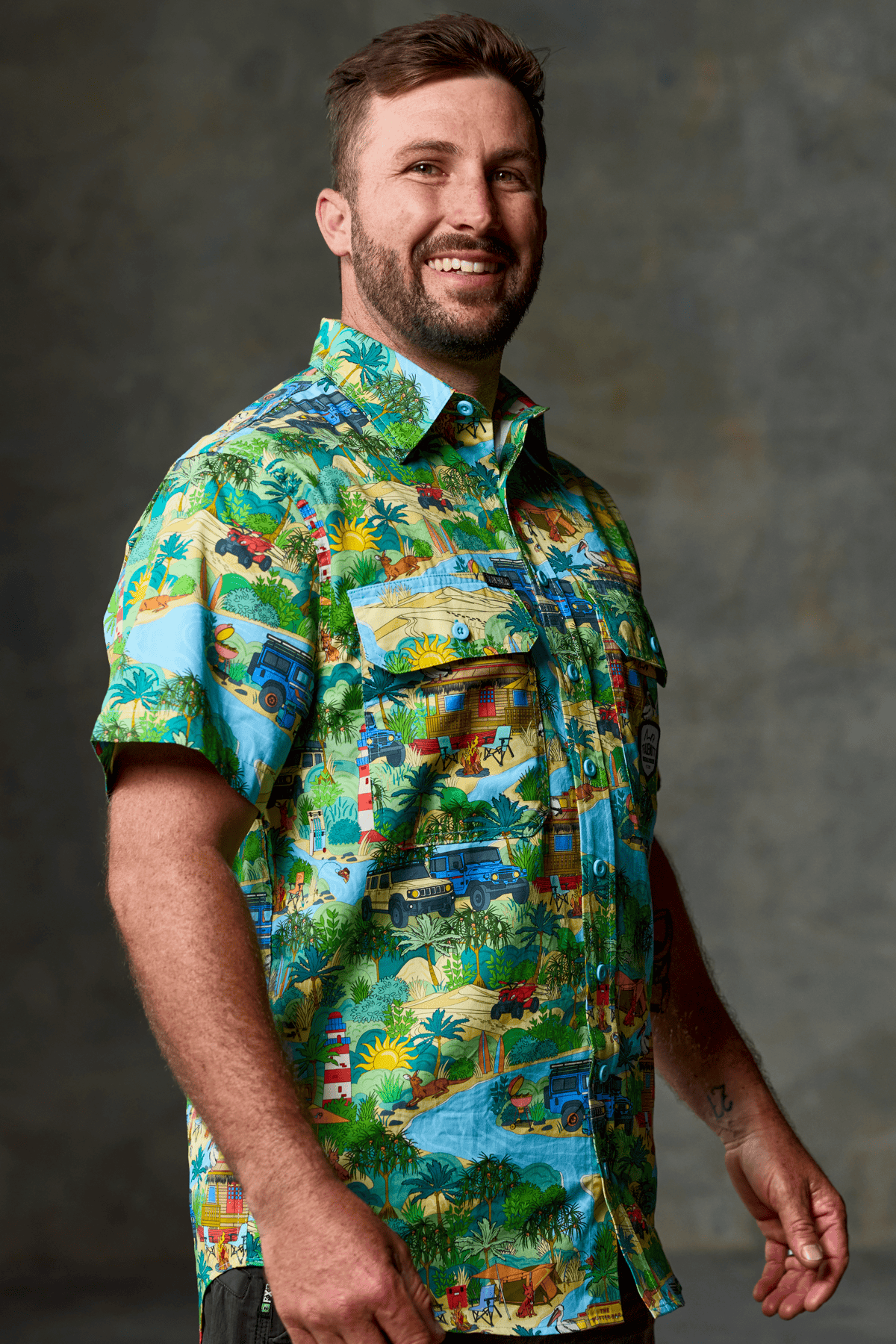 TradeMutt Workshirt Men's That's Livin Barry Short Sleeve Work Shirt Men's That's Livin Barry Short Sleeve Work Shirt