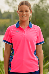 TradeMutt Polo Women's Pink Short Sleeve Polo Unisex RPET Pearler Charcoal Polo | TradeMutt Workshirts