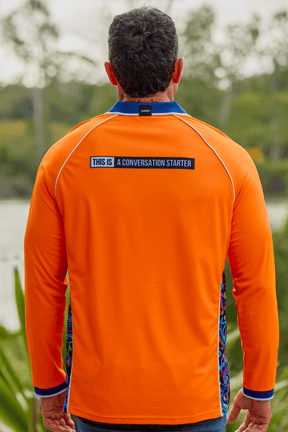 TradeMutt Polo Unisex Orange Pearler Long Sleeve Polo Unisex Hi-Vis Orange Pearler Long Sleeve Polo | TradeMutt