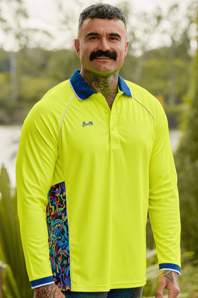 TradeMutt Polo Unisex Yellow Pearler Long Sleeve Polo Unisex Hi-Vis Yellow Pearler Long Sleeve Polo | TradeMutt