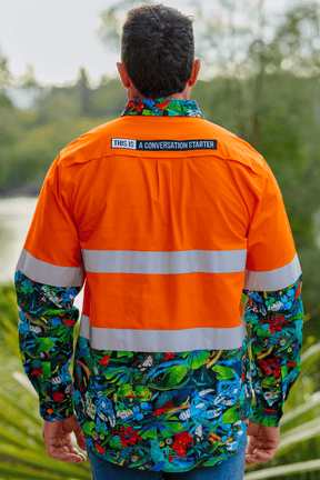 TradeMutt Workshirt Men's Big Greasy Orange Day/Night Hi Vis Work Shirt Men's The Big Greasy Orange Day/Night Hi Vis Shirt | TradeMutt