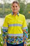 TradeMutt Workshirt Women's Backyard Blitz Yellow Day/Night Hi Vis Work Shirt Women's Backyard Blitz Hi Vis Work Shirt | TradeMutt Workwear