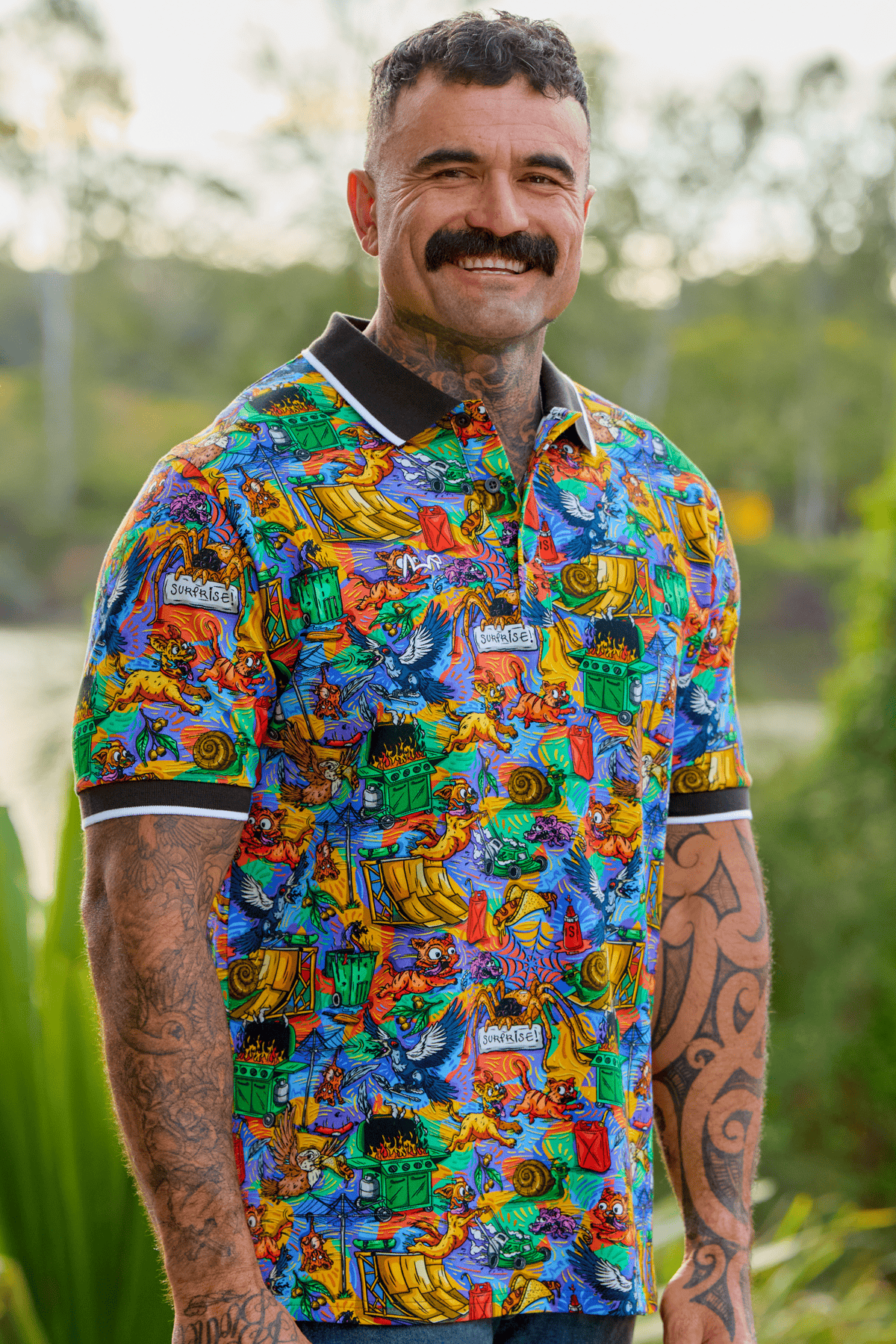 TradeMutt Workshirt Unisex Backyard Blitz Cotton Short Sleeve Polo Unisex Backyard Blitz Cotton Polo | TradeMutt Workwear