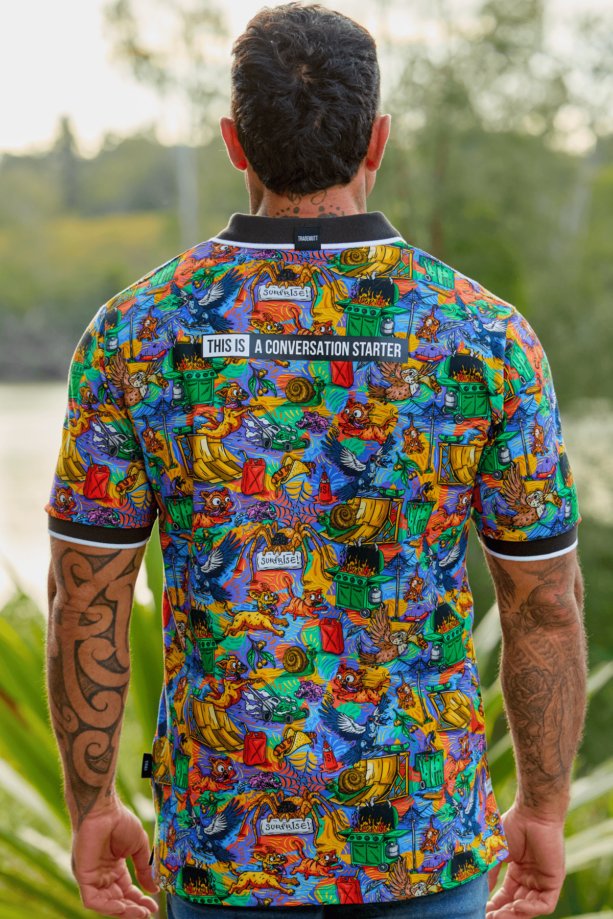 TradeMutt Workshirt Unisex Backyard Blitz Cotton Short Sleeve Polo Unisex Backyard Blitz Cotton Polo | TradeMutt Workwear