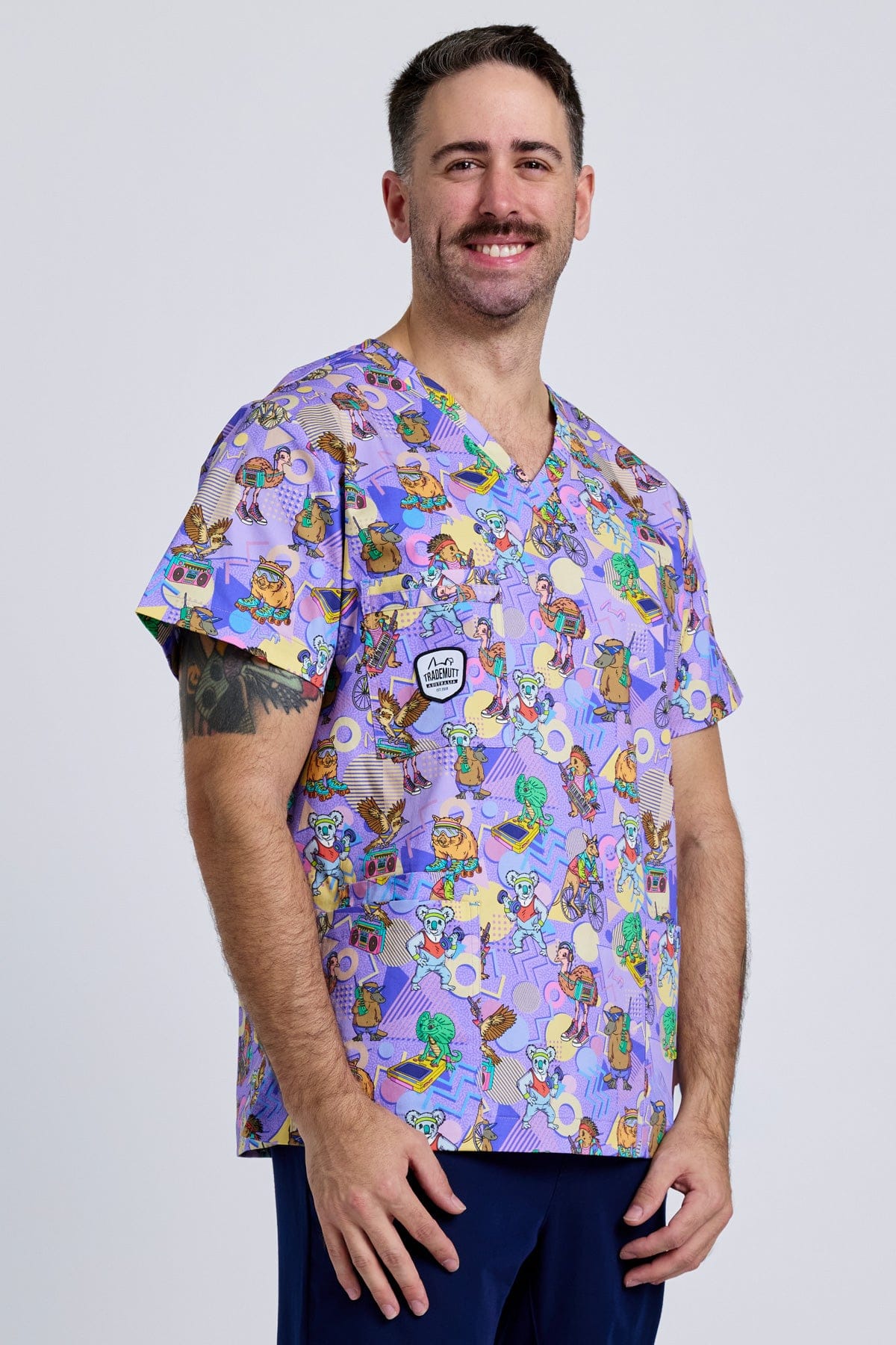 TradeMutt Workshirt Aerobics OzStyle Remixed Unisex Scrub Top Aerobics OzStyle Remixed Unisex Scrub Top