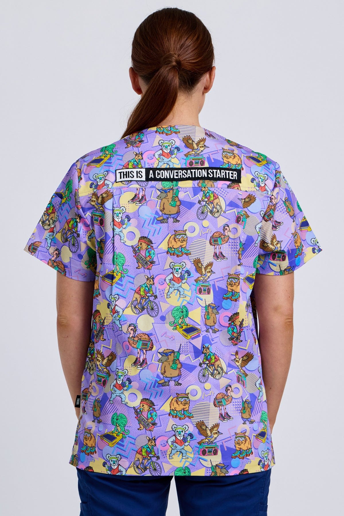 TradeMutt Workshirt Aerobics OzStyle Remixed Unisex Scrub Top Aerobics OzStyle Remixed Unisex Scrub Top