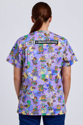 TradeMutt Workshirt Aerobics OzStyle Remixed Unisex Scrub Top Aerobics OzStyle Remixed Unisex Scrub Top