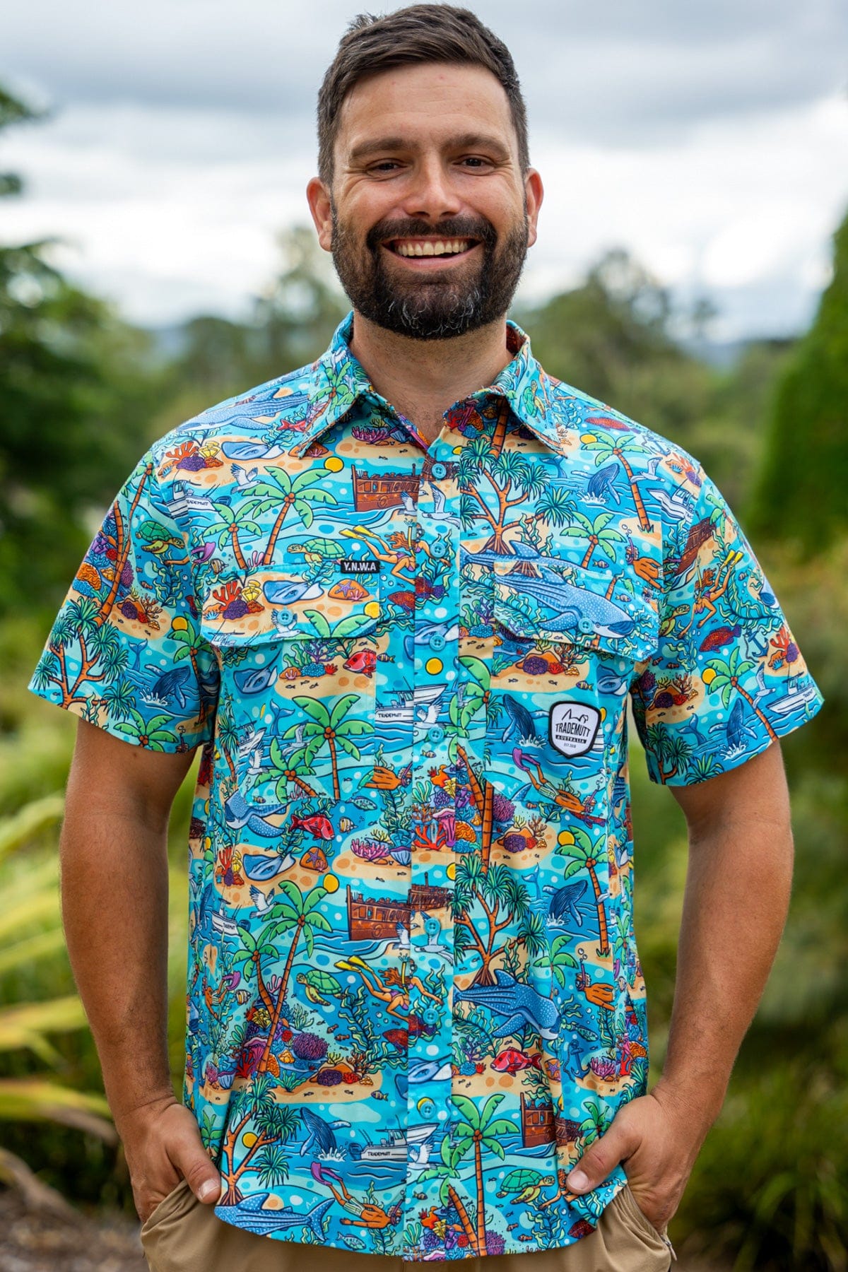 TradeMutt Workshirt Men's Vitamin Sea Short Sleeve Work Shirt Men's Vitamin Sea Short Sleeve Work Shirt