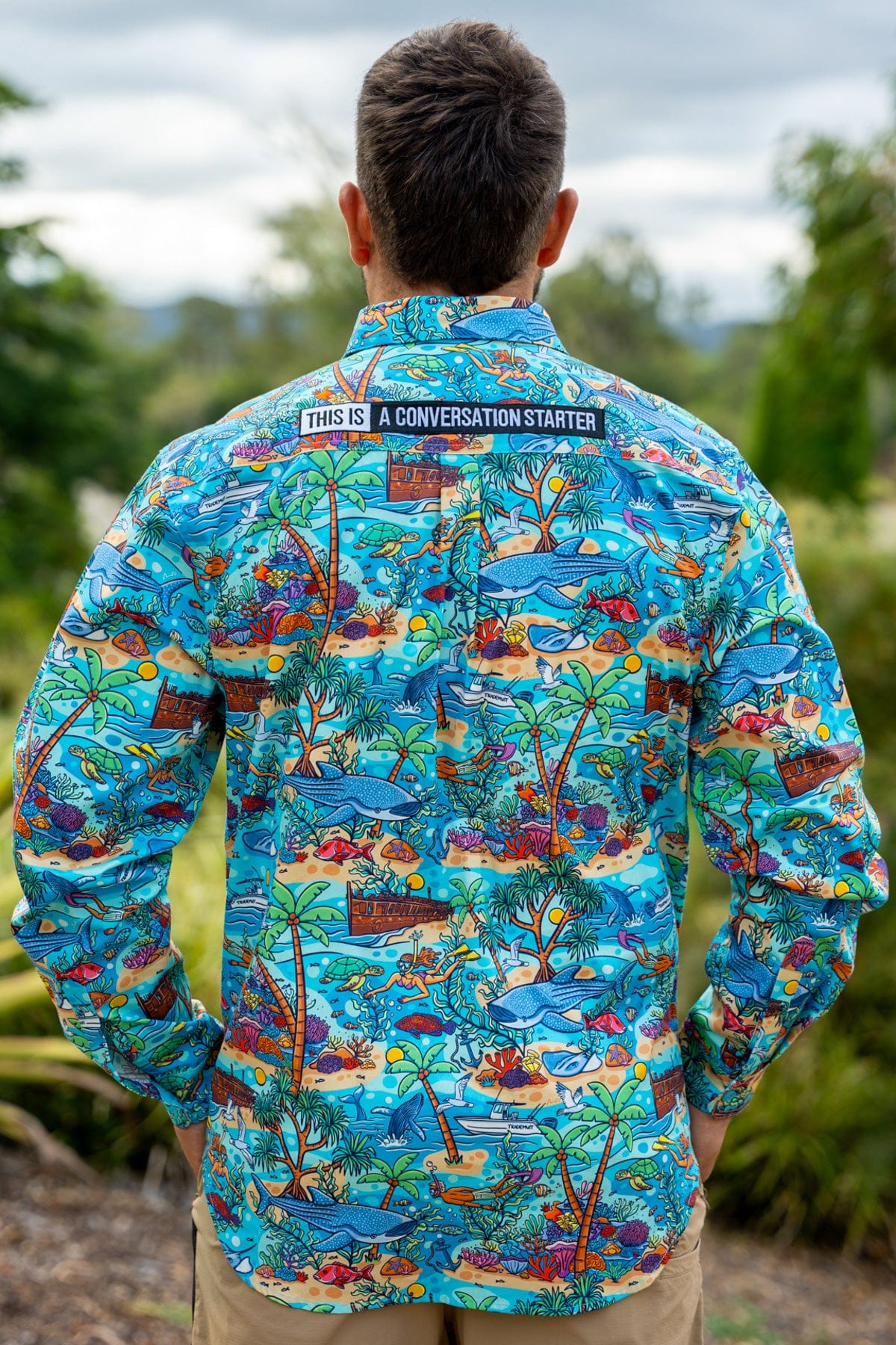 TradeMutt Workshirt Men's Vitamin Sea Half Button Work Shirt Men's Vitamin Sea Half Button Work Shirt