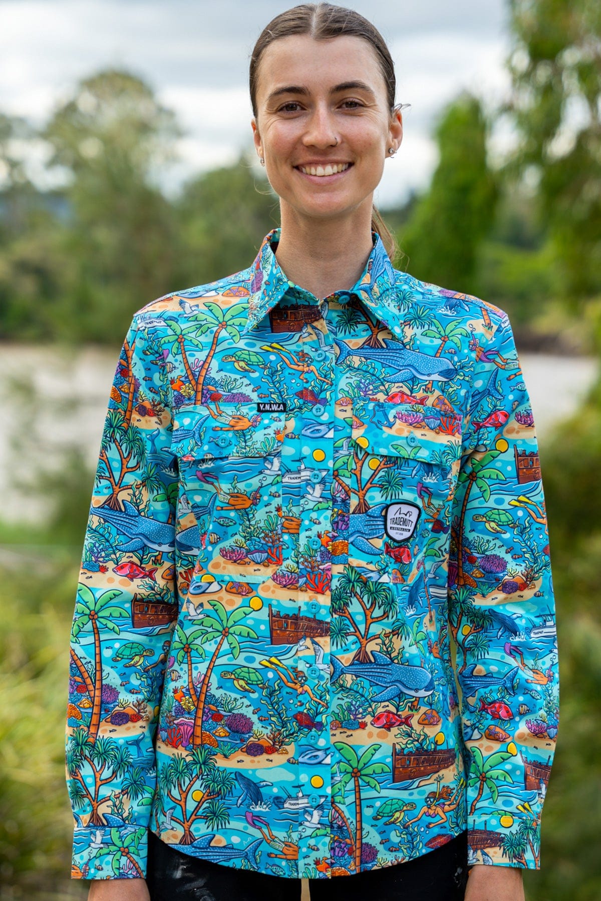 TradeMutt Workshirt Women's Vitamin Sea Full Button Work Shirt Women's Vitamin Sea Full Button Work Shirt