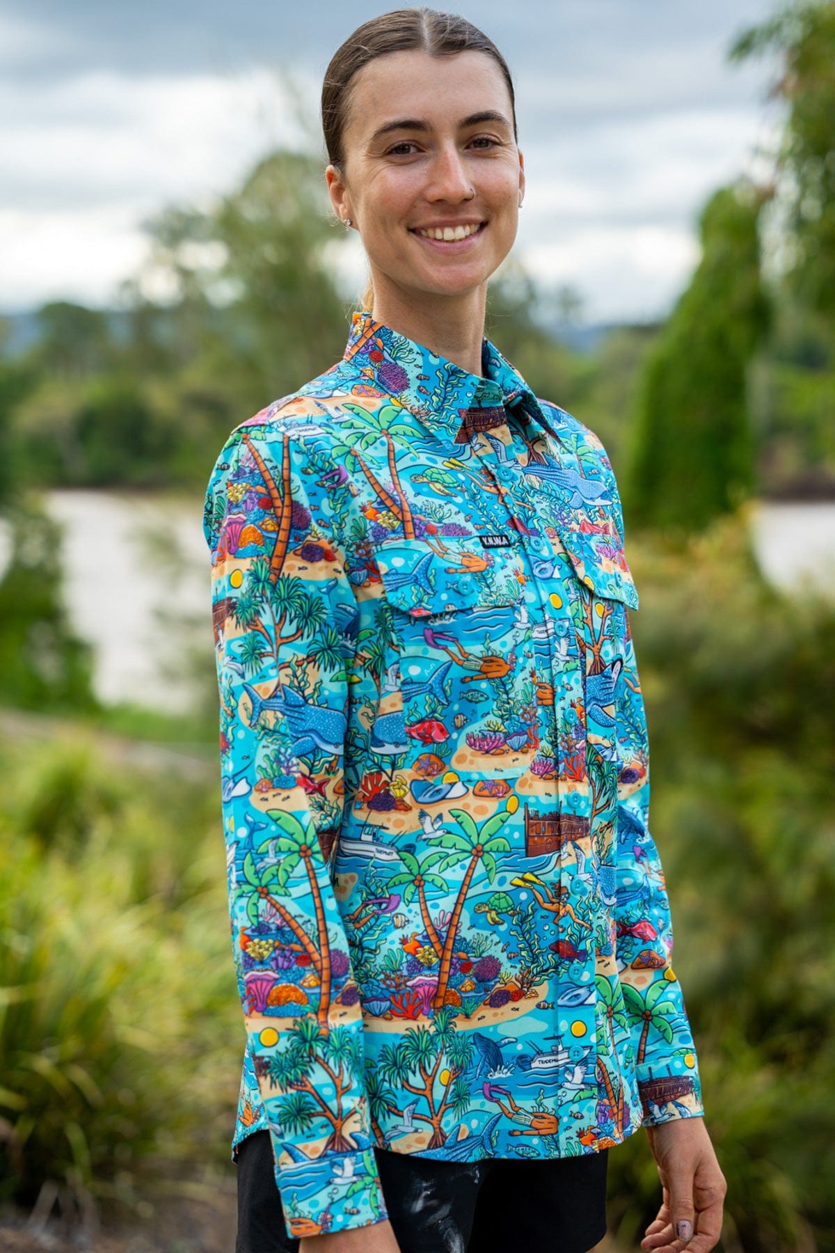 TradeMutt Workshirt Women's Vitamin Sea Full Button Work Shirt Women's Vitamin Sea Full Button Work Shirt