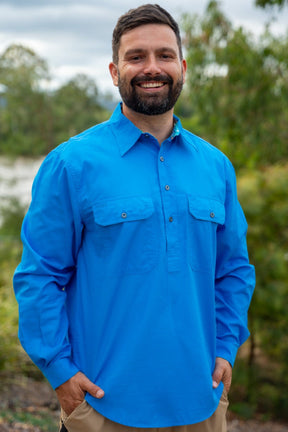 TradeMutt Workshirt Men's Vitamin Sea Undercover Mutter Half Button Workshirt Men's Vitamin Sea Undercover Mutter Half Button Workshirt