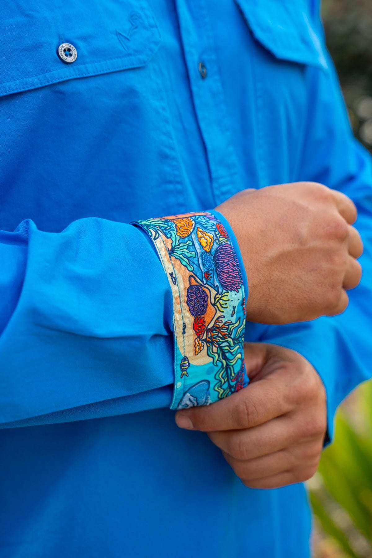 TradeMutt Workshirt Men's Vitamin Sea Undercover Mutter Half Button Workshirt Men's Vitamin Sea Undercover Mutter Half Button Workshirt