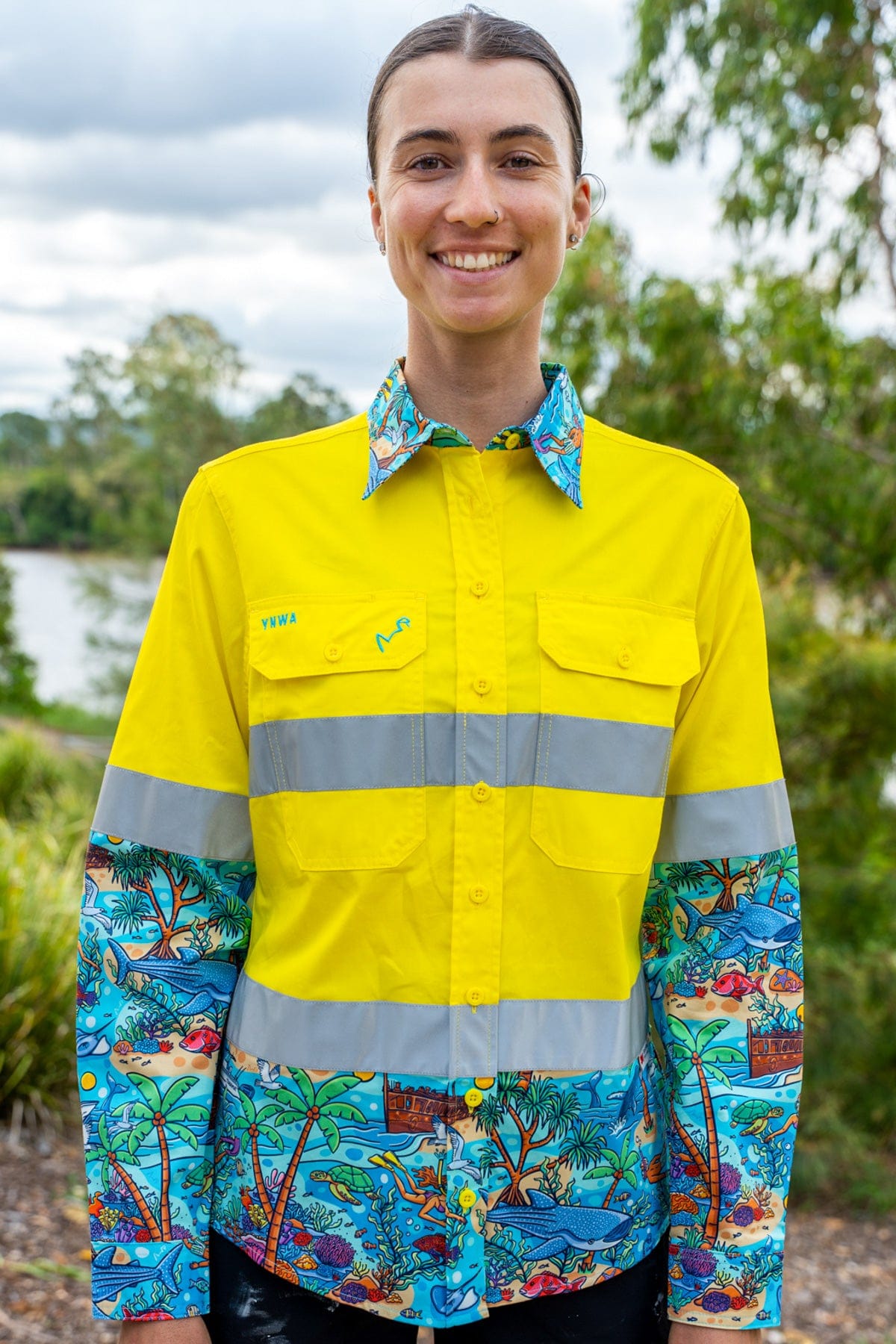 TradeMutt Workshirt Women's Vitamin Sea Yellow Day/Night Hi Vis Work Shirt Women's Vitamin Sea Yellow Day/Night Hi Vis Work Shirt