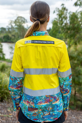 TradeMutt Workshirt Women's Vitamin Sea Yellow Day/Night Hi Vis Work Shirt Women's Vitamin Sea Yellow Day/Night Hi Vis Work Shirt