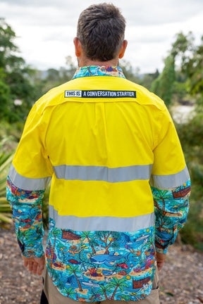 TradeMutt Workshirt Men's Vitamin Sea Yellow Day/Night Hi Vis Work Shirt Men's Vitamin Sea Yellow Day/Night Hi Vis Work Shirt
