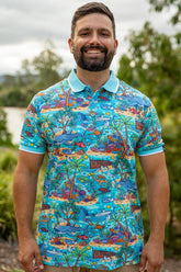 TradeMutt Workshirt Unisex Vitamin Sea Cotton Short Sleeve Polo Unisex Vitamin Sea Cotton Short Sleeve Polo