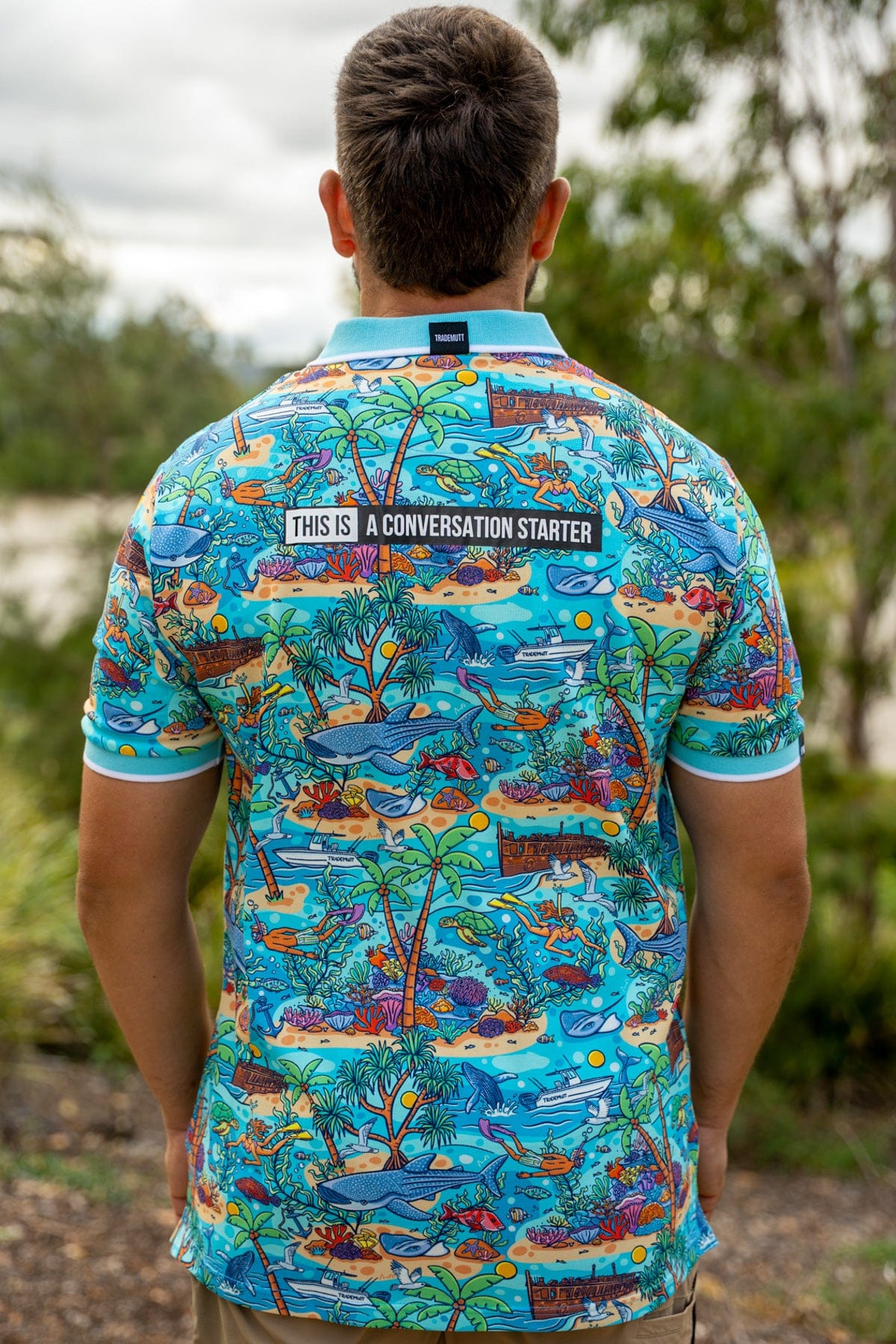 TradeMutt Workshirt Unisex Vitamin Sea Cotton Short Sleeve Polo Unisex Vitamin Sea Cotton Short Sleeve Polo