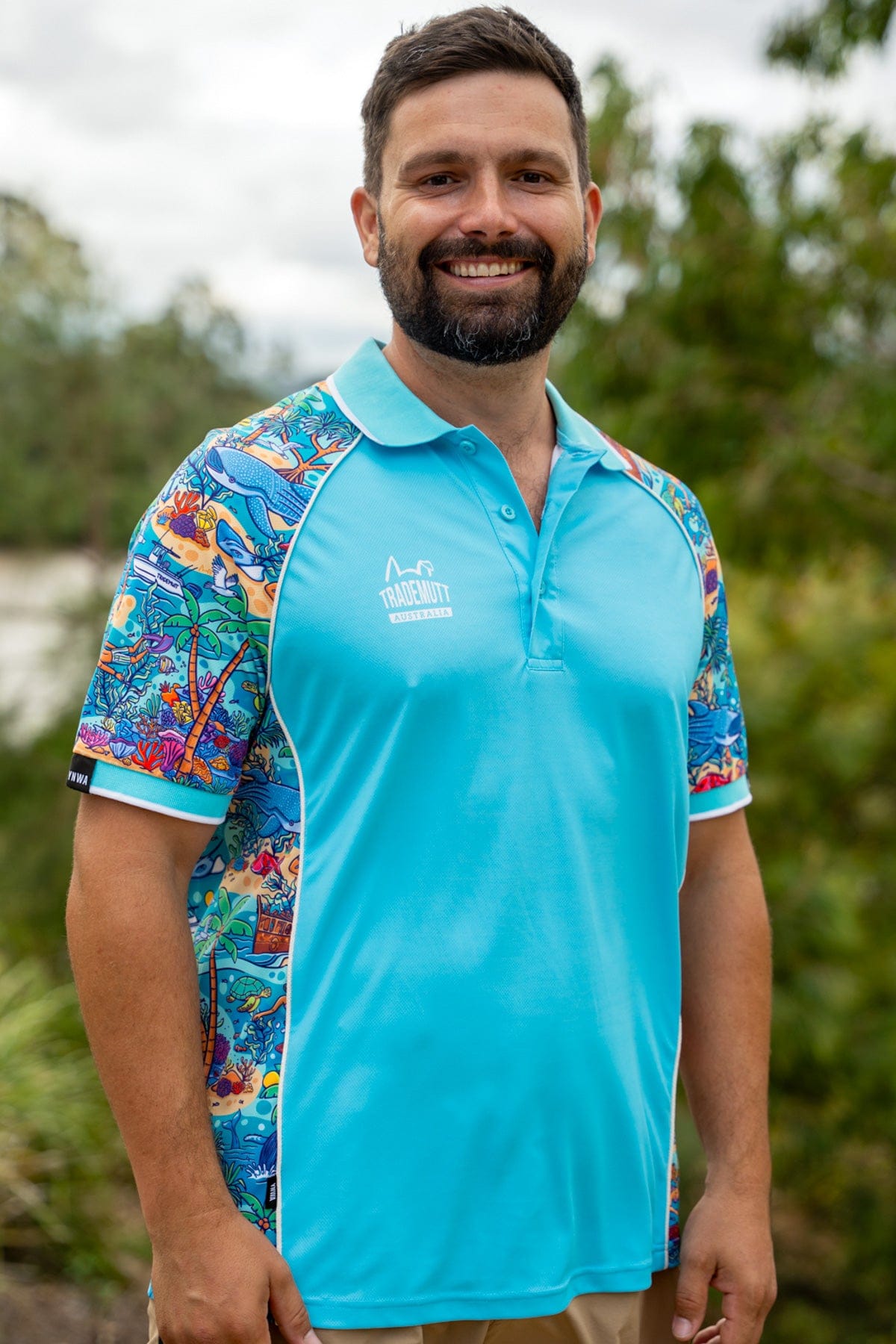 TradeMutt Workshirt Unisex Vitamin Sea Short Sleeve Polo Unisex Vitamin Sea Short Sleeve Polo