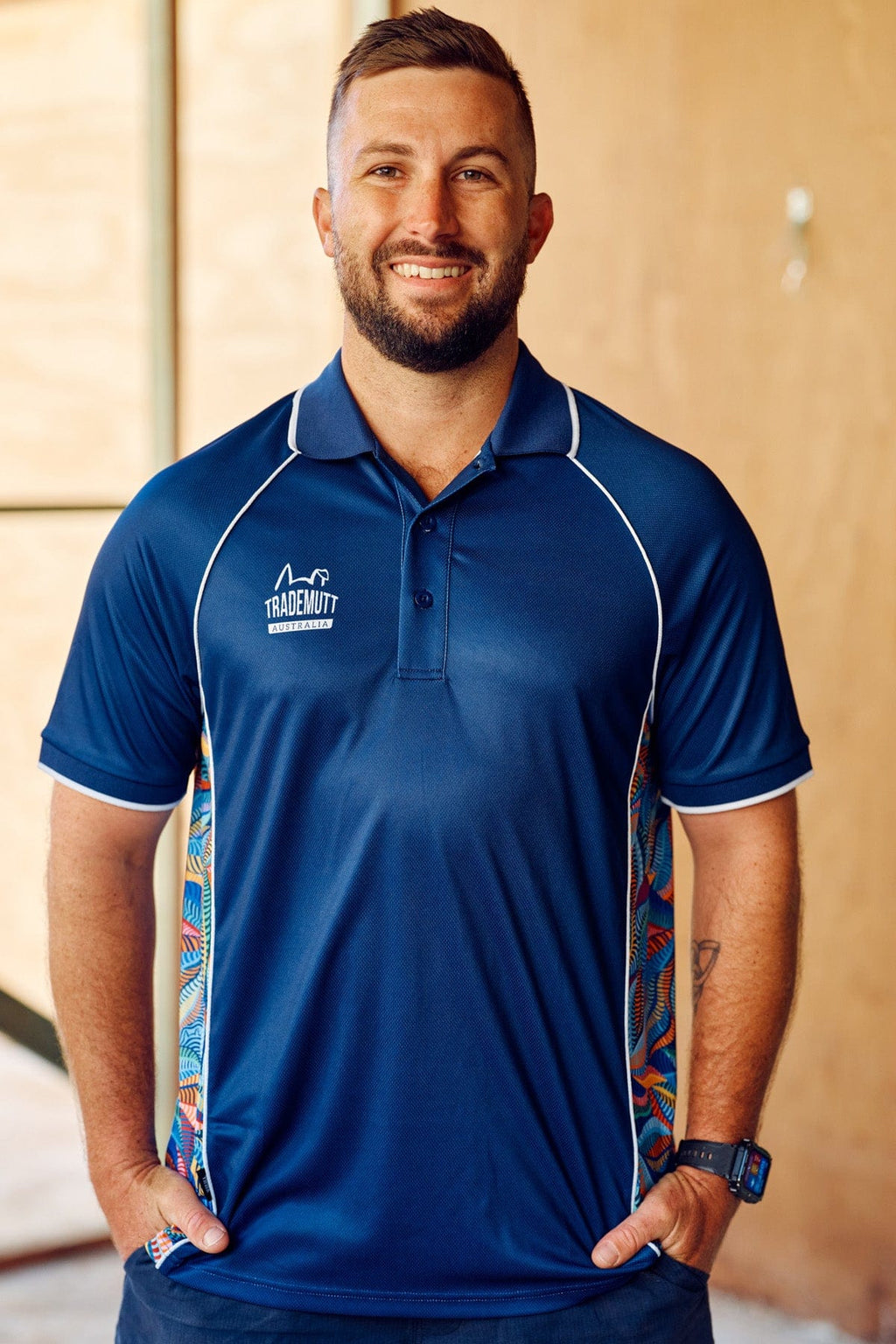 Yvng Patra着用 SECRET POLO SHIRT UnisexNavySnazzyPolo-1-