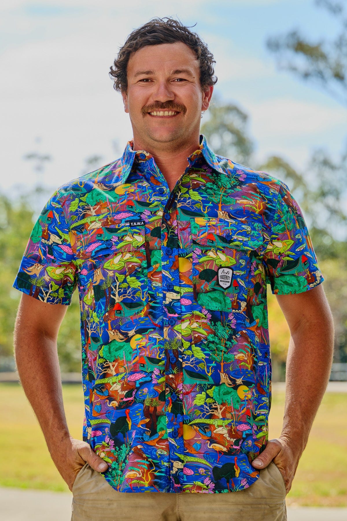 TradeMutt Workshirt Men's Water You Looking At Short Sleeve Work Shirt Men's Water You Looking At Short Sleeve Work Shirt | TradeMutt Workwear