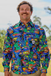 Men's Water You Looking At Half Button Work Shirt