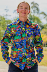 Women's Water You Looking At Full Button Work Shirt