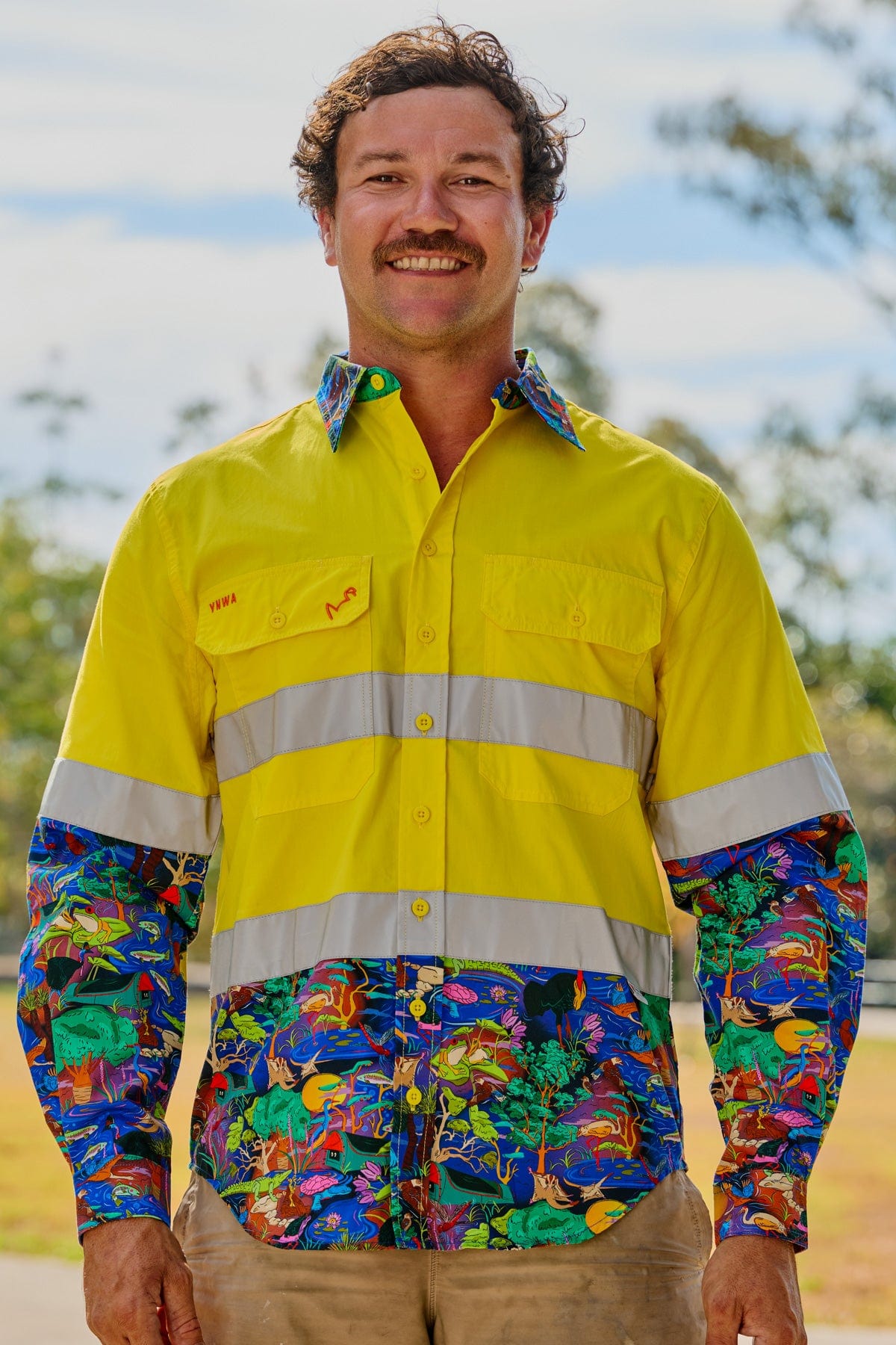 Men's Water You Looking At Yellow Day/Night Hi Vis Work Shirt