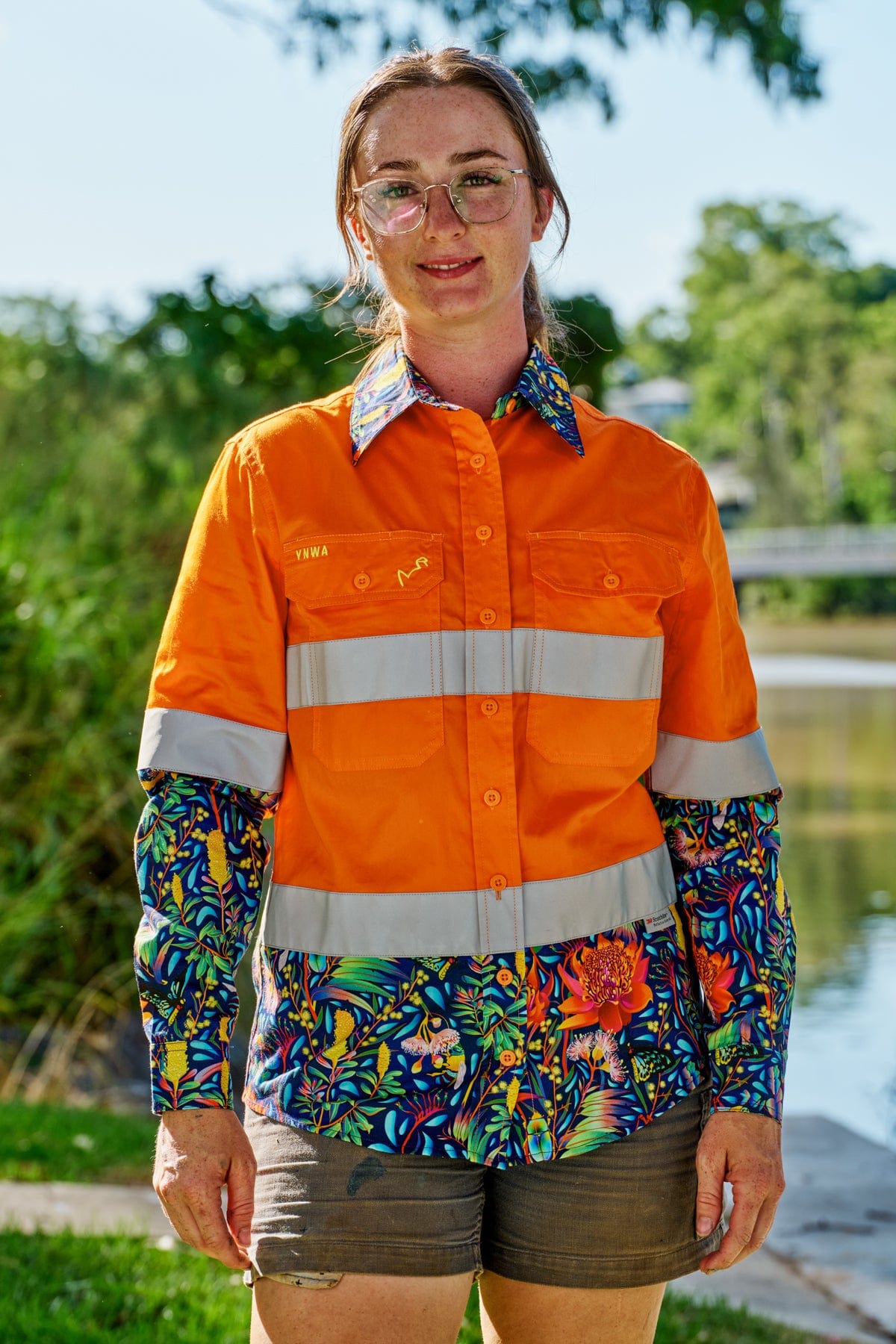 Women's Wattle It Bee Orange Day/Night Hi Vis Workshirt