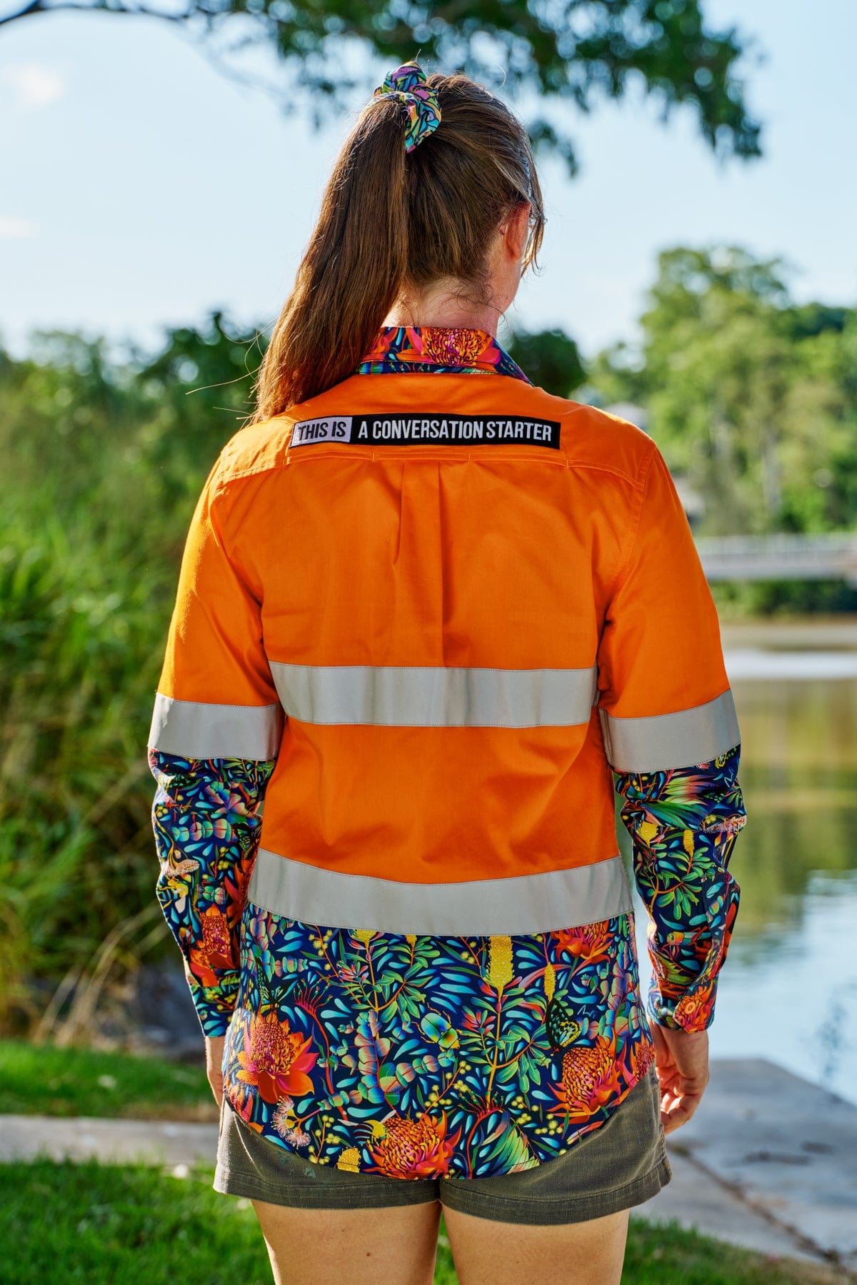 Women's Wattle It Bee Orange Day/Night Hi Vis Workshirt