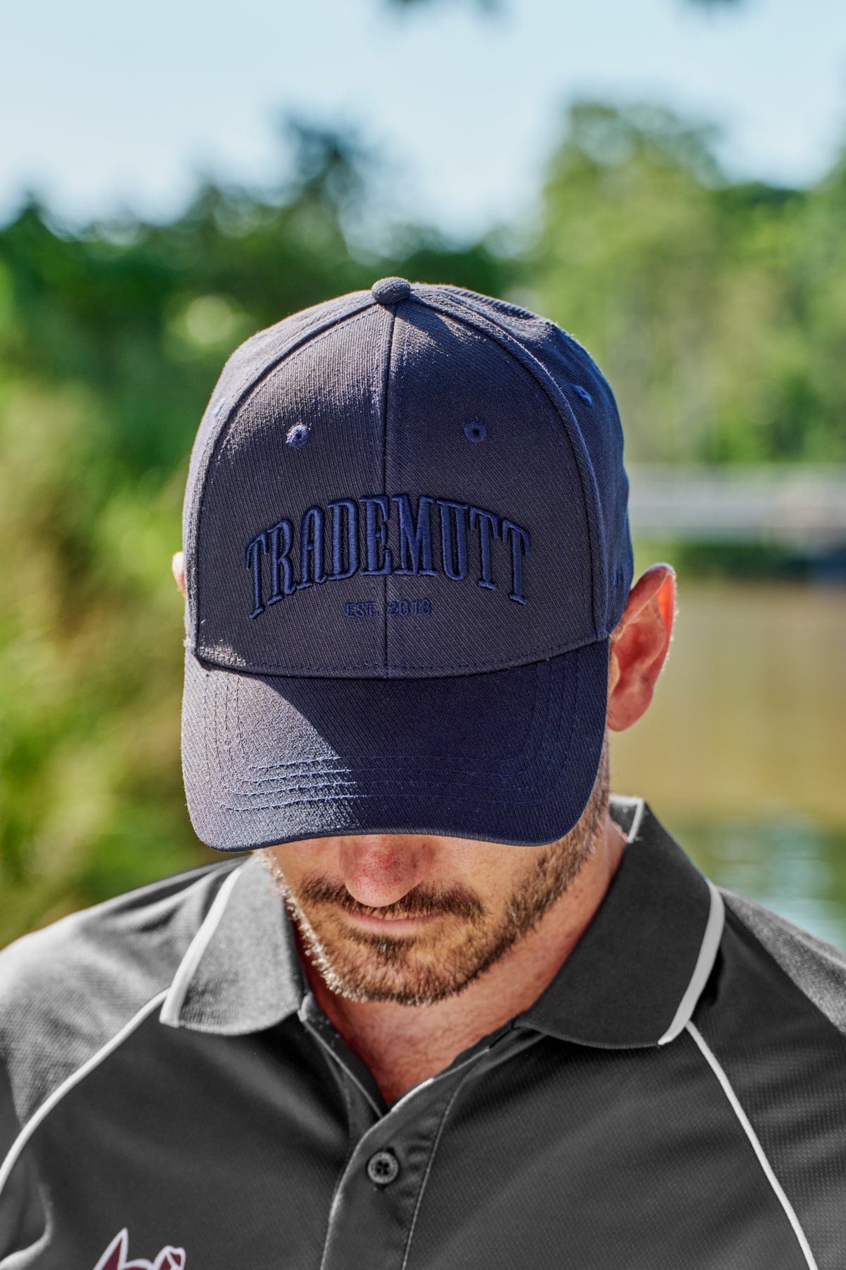 Navy Embroidered Cap