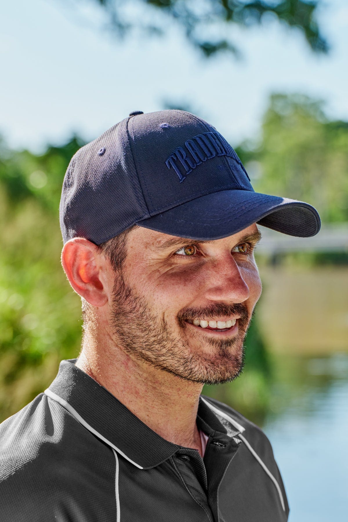 Navy Embroidered Cap