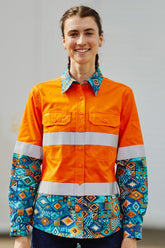 Women's The Battler Orange Day/Night Hi Vis Work Shirt