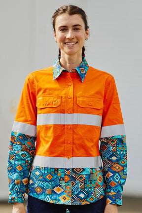 TradeMutt Workshirt Women's The Battler Orange Day/Night Hi Vis Work Shirt Women's The Battler Orange Hi Vis Work Shirt  | TradeMutt Work Shirts