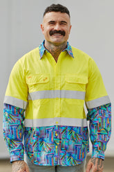 Men's The Trooper Yellow Day/Night Hi Vis Work Shirt