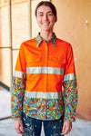 TradeMutt Workshirt Women's Bonza Orange Day/Night Hi Vis 2.0 Full Button Work Shirt Women's Bonza Orange Day/Night Hi Vis Workshirt | TradeMutt Workshirts