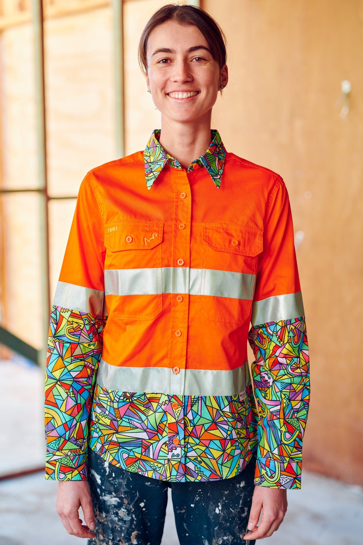 TradeMutt Workshirt Women's Bonza Orange Day/Night Hi Vis 2.0 Full Button Work Shirt Women's Bonza Orange Day/Night Hi Vis Workshirt | TradeMutt Workshirts