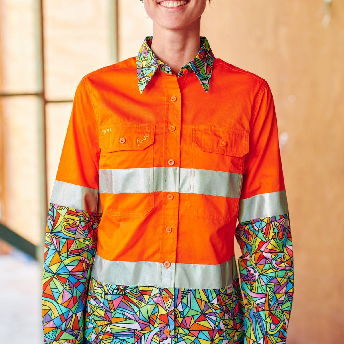 Women's Bonza Orange Day/Night Hi Vis Workshirt | TradeMutt Workshirts