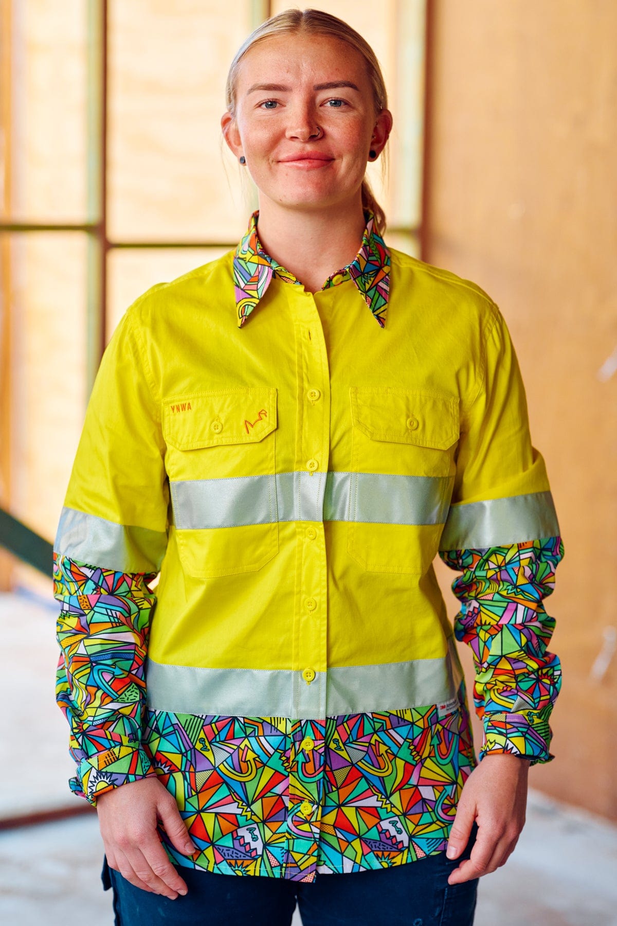 TradeMutt Workshirt Women's Bonza Yellow Day/Night Hi Vis 2.0 Full Button Work Shirt Women's Bonza Yellow Day/Night Hi Vis Workshirt | TradeMutt Workshirts