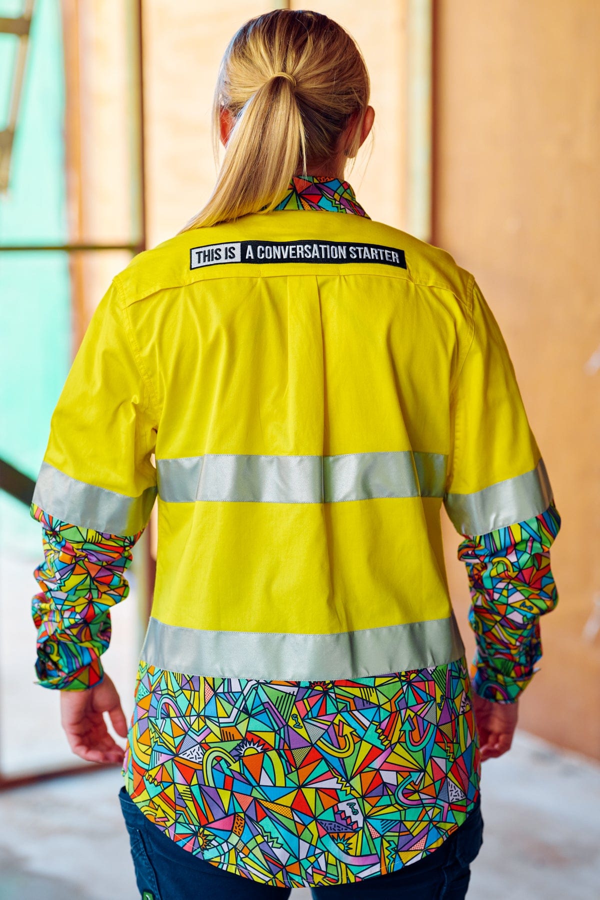 TradeMutt Workshirt Women's Bonza Yellow Day/Night Hi Vis 2.0 Full Button Work Shirt Women's Bonza Yellow Day/Night Hi Vis Workshirt | TradeMutt Workshirts