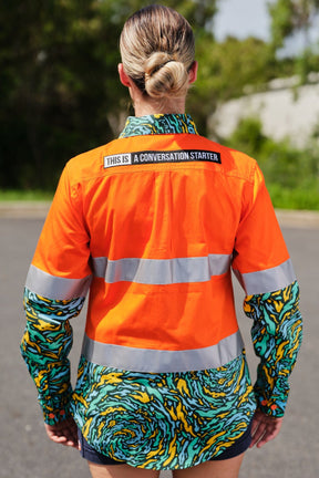 TradeMutt Workshirt Women's Spun Out Orange Day/Night Hi Vis Workshirt Women's Spun Out Orange Day/Night Hi Vis Workshirt | TradeMutt Workshirts