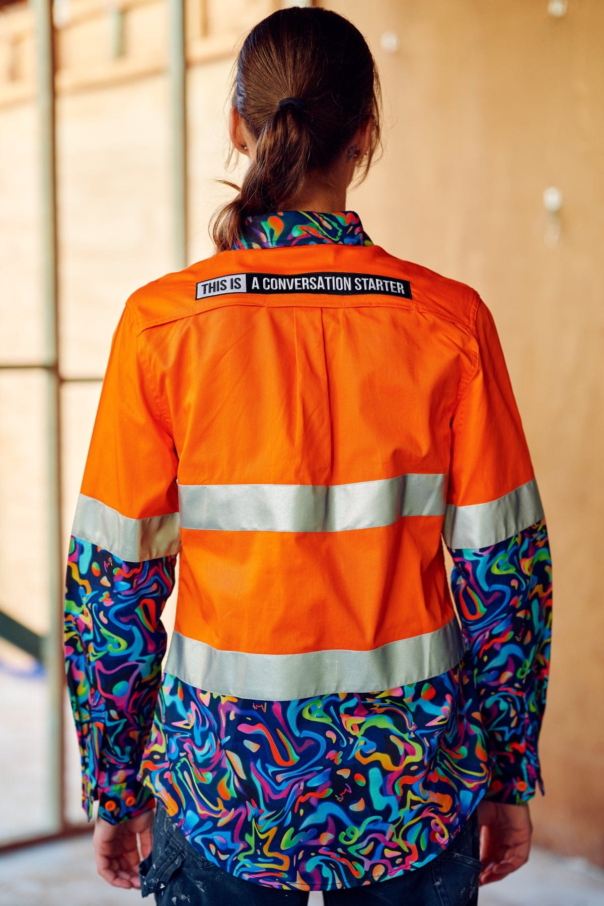 TradeMutt Workshirt Women's Pearler Orange Day/Night Hi Vis 2.0 Full Button Work Shirt Women's Pearler Orange Day/Night Hi Vis Workshirt | TradeMutt Workshirts