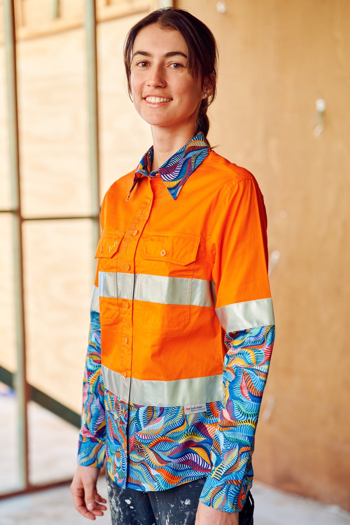 TradeMutt Workshirt Women's Snazzy Orange Day/Night Hi Vis 2.0 Full Button Work Shirt Women's Snazzy Orange Day/Night Hi Vis Workshirt | TradeMutt Workshirts