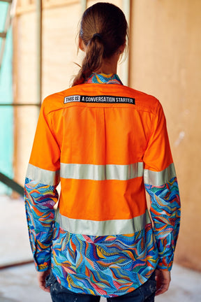 TradeMutt Workshirt Women's Snazzy Orange Day/Night Hi Vis 2.0 Full Button Work Shirt Women's Snazzy Orange Day/Night Hi Vis Workshirt | TradeMutt Workshirts